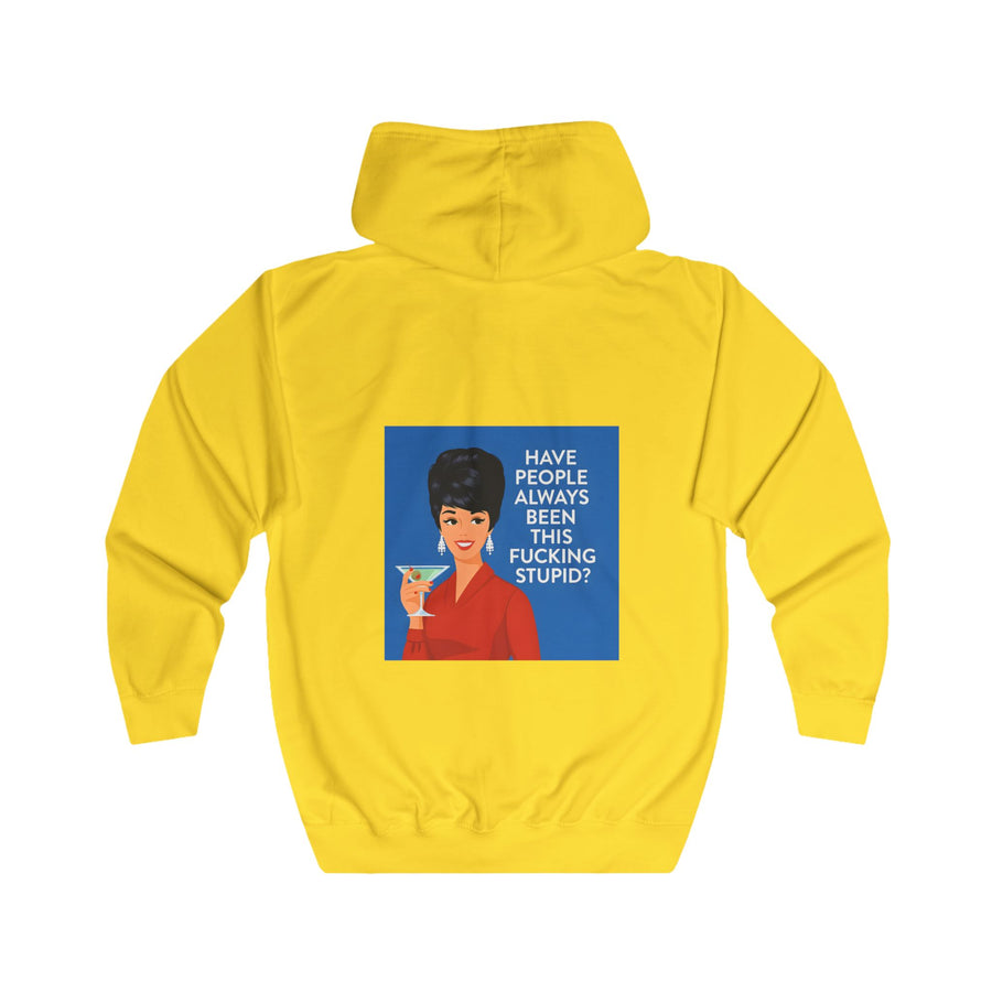 Have People Always Been This Stupid? Zip-Hoodie – Retro-Pop-Art-Motiv mit Martini