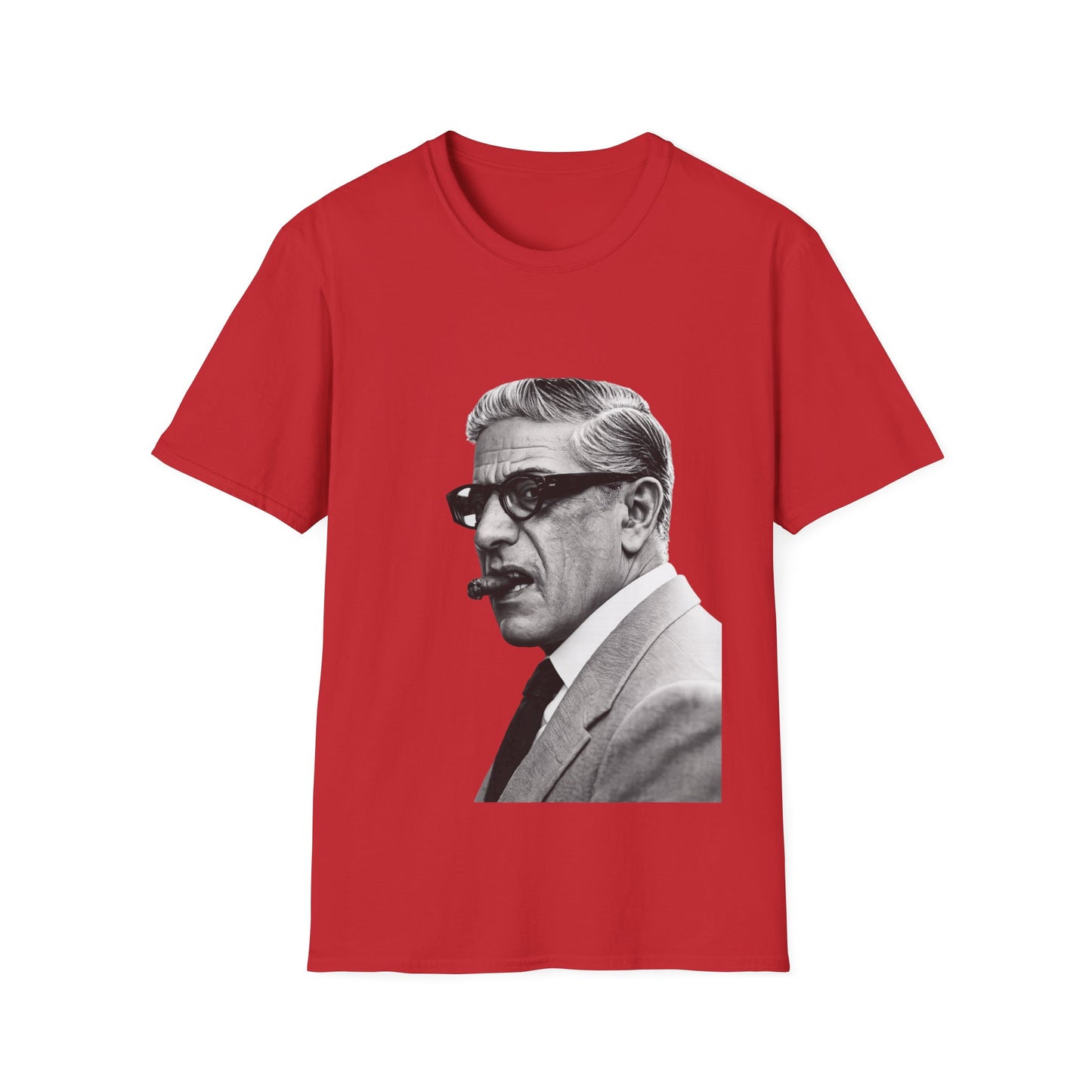Aristoteles Onassis Portrait T-Shirt Unisex – Ikonische Zigarre & Brille, Vintage Schwarz-Weiß Legende, Retro Fan Geschenk