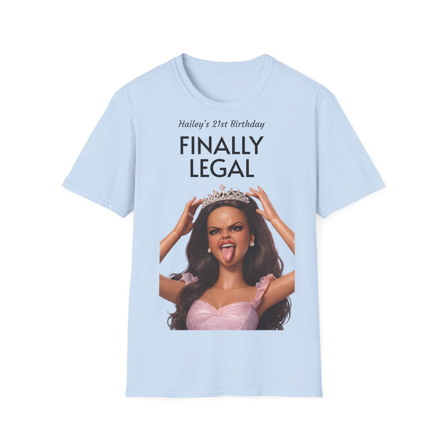 True Insights T-Shirt Freche Prinzessin mit Wunschname in Hellblau, lustiges Geburtstags-Statement für Damen