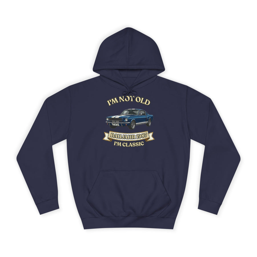 True Insights Geschenk zum 40. Geburtstag – Hoodie Jahrgang 1987 Muscle Car | I'm Not Old I'm Classic in Oxford Navy
