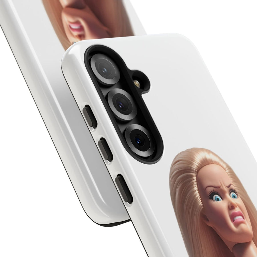 Handyhülle Lustige Pink Doll – Shocking Face Motiv für iPhone & Samsung