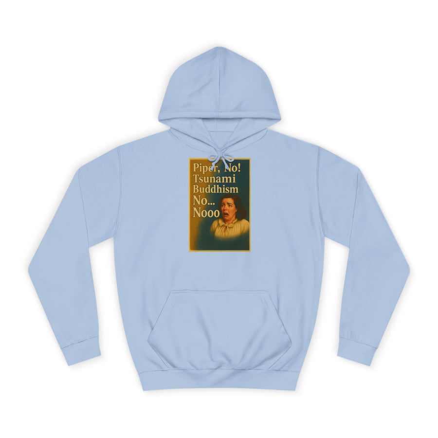 True Insights Piper, No! Tsunami. Buddhism. Hoodie – Drama-Motiv im Retro-Stil