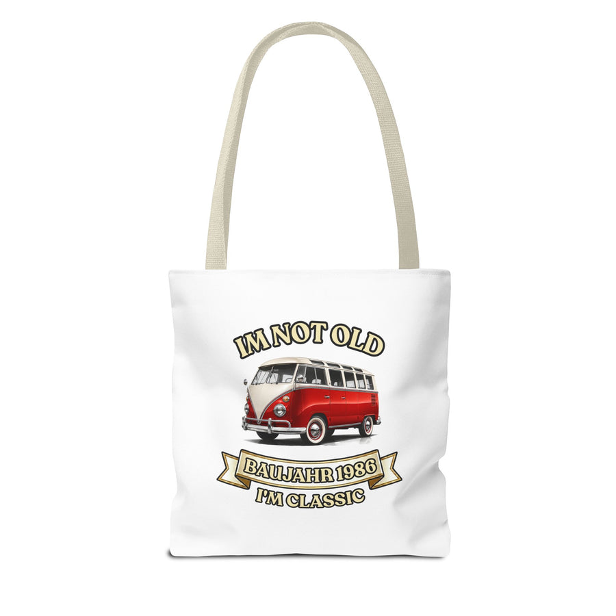Tote Bag Année 1986 - I'm Not Old I'm Classic - Motif Bus Vintage pour les 40 ans