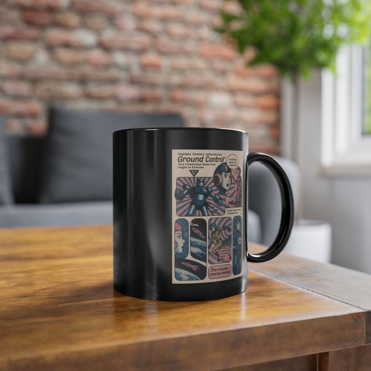 Retro Coffee Mug - Captain Ozone Comic Space Adventure