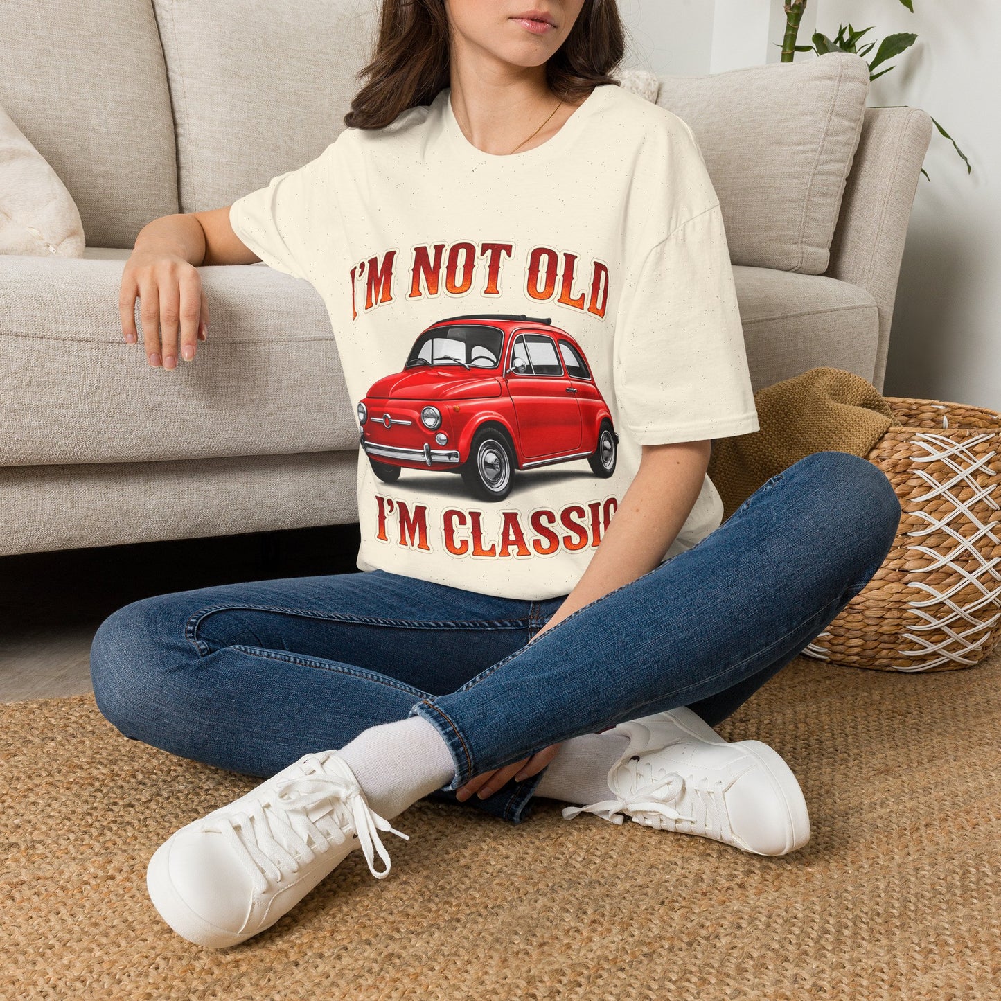 True Insights Retro T-Shirt mit rotem Oldtimer, cooles Vintage Shirt als Geschenkidee