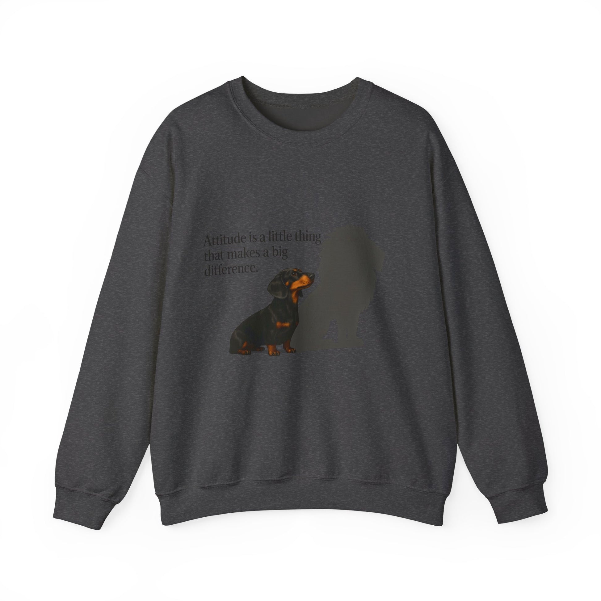 Inspirierendes Sweatshirt – Dackel mit Löwenschatten „Attitude“ – Lustiges Sweatshirt | True Insights – Bild 8