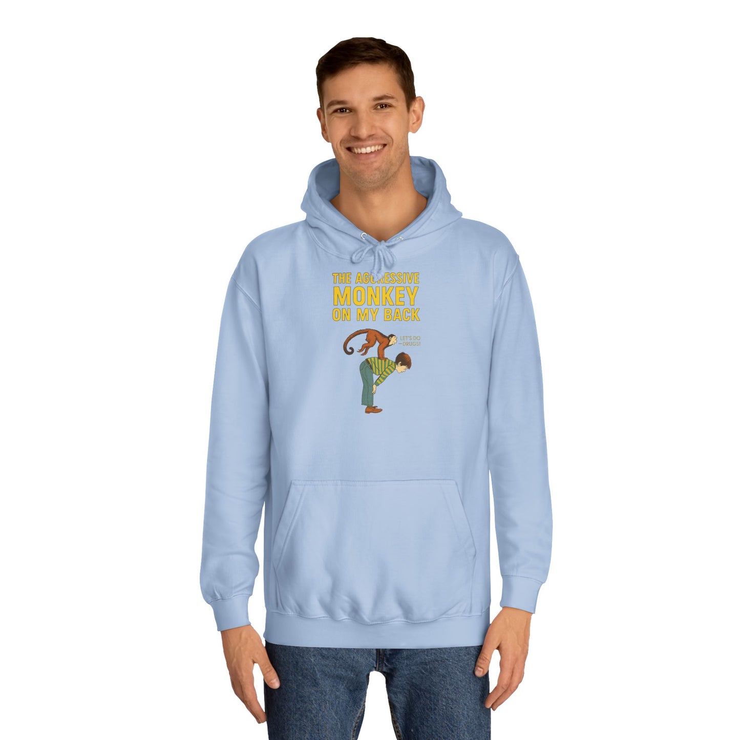 The Aggressive Monkey On My Back Hoodie - Lustiger Affe Vintage Retro Spruch Kapuzenpullover - Ironischer Humor Geschenk