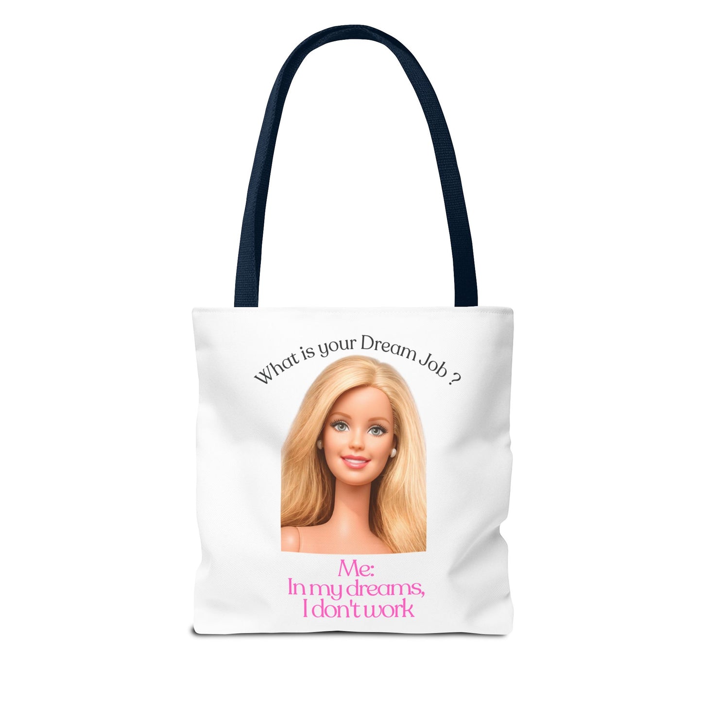 Lustige Tote Bag 'In my dreams I don't work' – Witziger Spruch Anti-Arbeit Stoffbeutel Geschenk für Faulenzer & Tagträumer