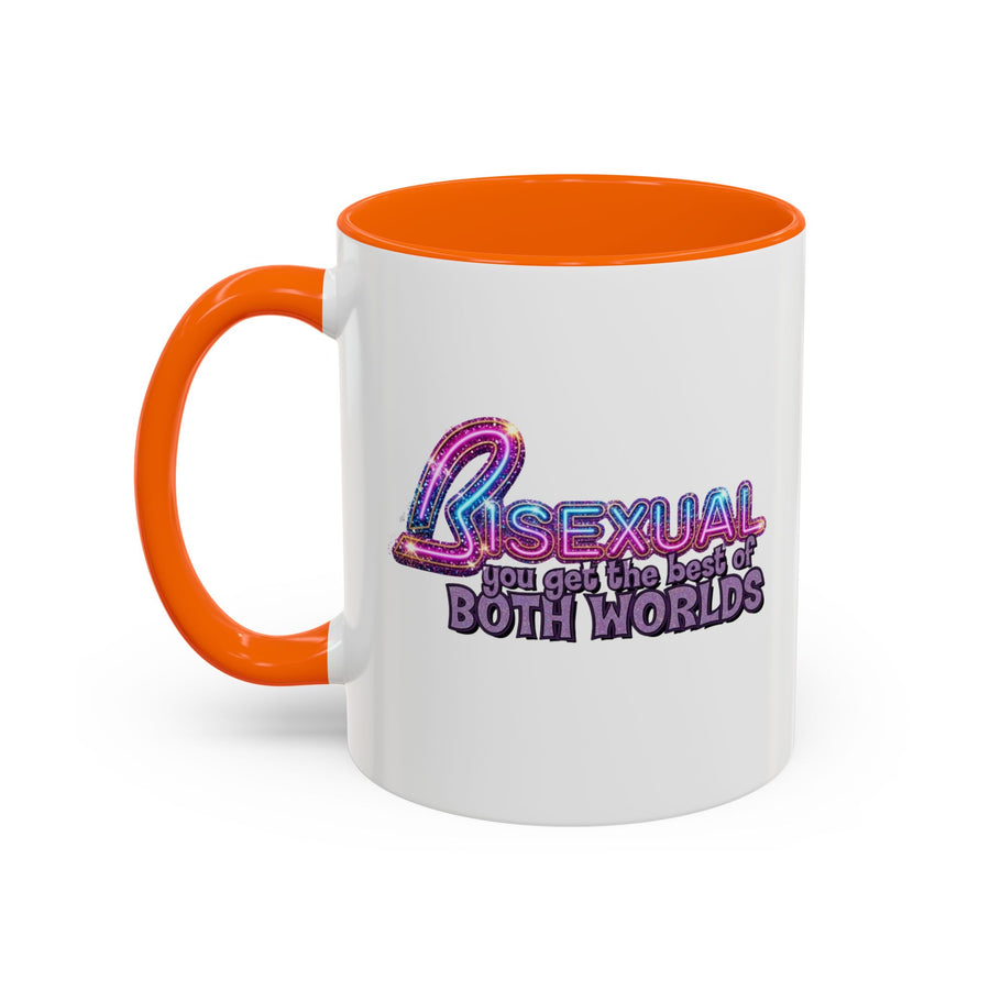Mug Bisexual – You Get The Best Of Both Worlds | Effet paillettes coloré pour Bi Pride & CSD