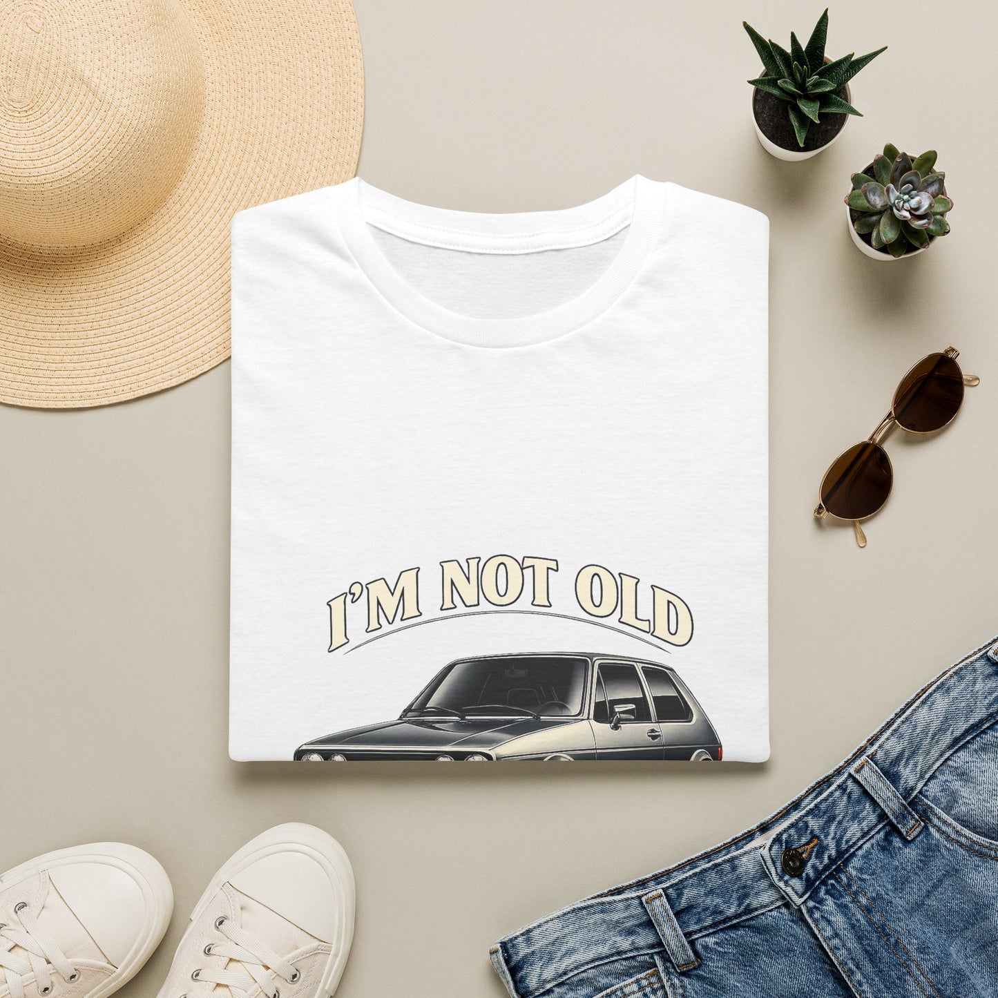 VW Golf 1 Oldtimer T-Shirt "I'm Not Old I'm Classic" - Retro Auto Shirt für Klassiker-Fans & Geburtstag