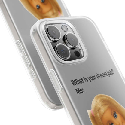 Traumjob Handyhülle – Satirische Anti-Work Phone Case mit Puppen-Illustration