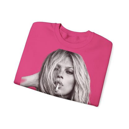 Kate Moss Sweatshirt – Schwarz-Weiß Portrait Kult-Pullover für Fashion & Vintage Fans, ikonisches Model Motiv