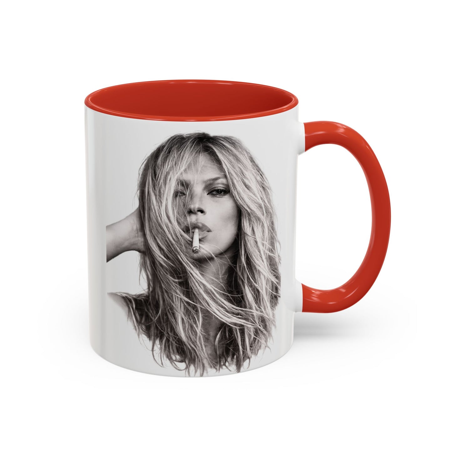 Kate Moss Tasse – Ikonisches Schwarz-Weiß Portrait Kaffeebecher | Fashion Legende Geschenk für Fans