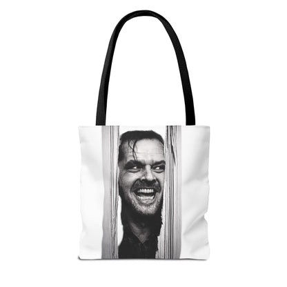 The Shining Tote Bag – Jack Torrance Jack Nicholson Kult-Horror Motiv – Schwarz-Weiß Stofftasche für Filmfans & Horror-Liebhaber