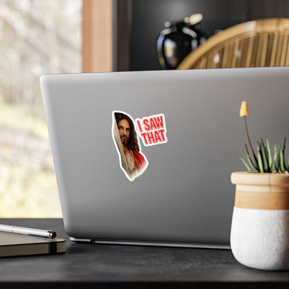 I SAW THAT Jesus Sticker – Lustiger Meme Aufkleber, christlicher Humor, witziges Geschenk für Gläubige & Meme-Fans