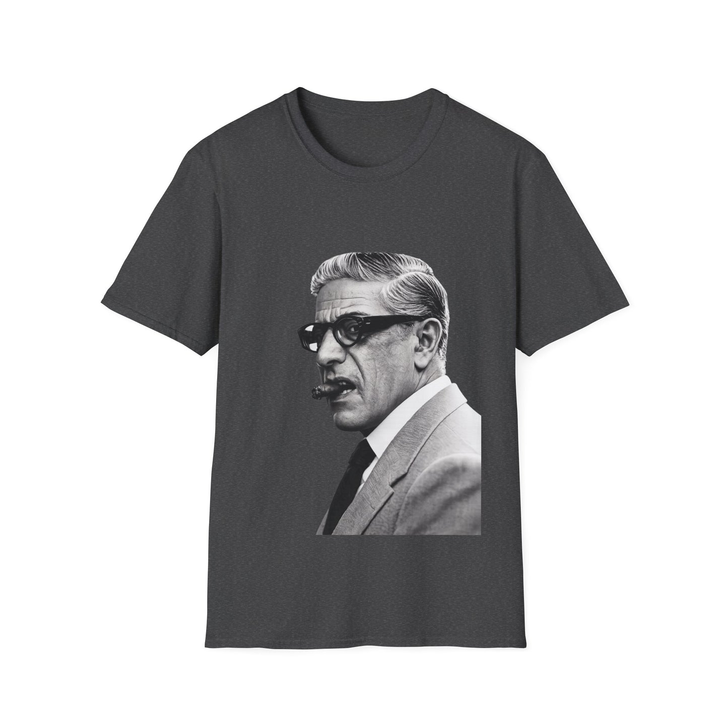 Aristoteles Onassis Portrait T-Shirt Unisex – Ikonische Zigarre & Brille, Vintage Schwarz-Weiß Legende, Retro Fan Geschenk