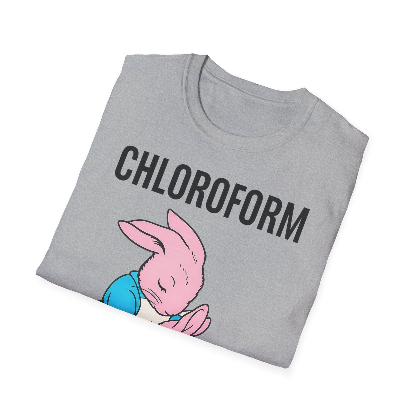 „CHLOROFORM“ – Satirisches Cartoon-T-Shirt mit Kuschelfalle – Freches Satire-Design für mutige Statements | True Insights