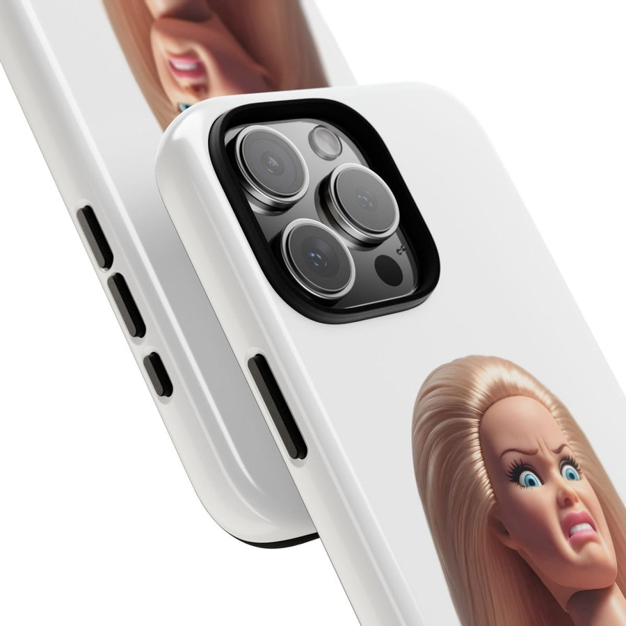 Handyhülle Lustige Pink Doll – Shocking Face Motiv für iPhone & Samsung