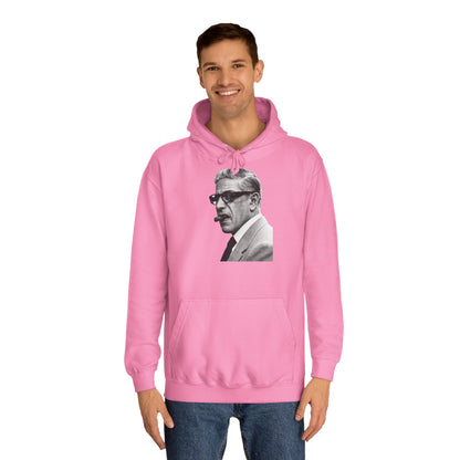 Aristoteles Onassis Hoodie – Ikonisches Portrait mit Zigarre & Brille | Vintage Schwarz-Weiß Kult Kapuzenpullover