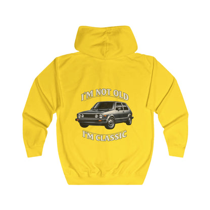 VW Golf 1 Oldtimer Zip Hoodie - I'm Not Old I'm Classic - Retro Auto Kapuzenjacke für Klassiker-Fans & Schrauber