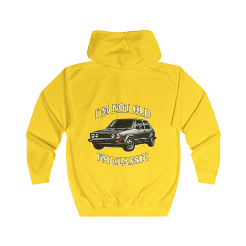 VW Golf 1 Oldtimer Zip Hoodie - I'm Not Old I'm Classic - Retro Auto Kapuzenjacke für Klassiker-Fans & Schrauber