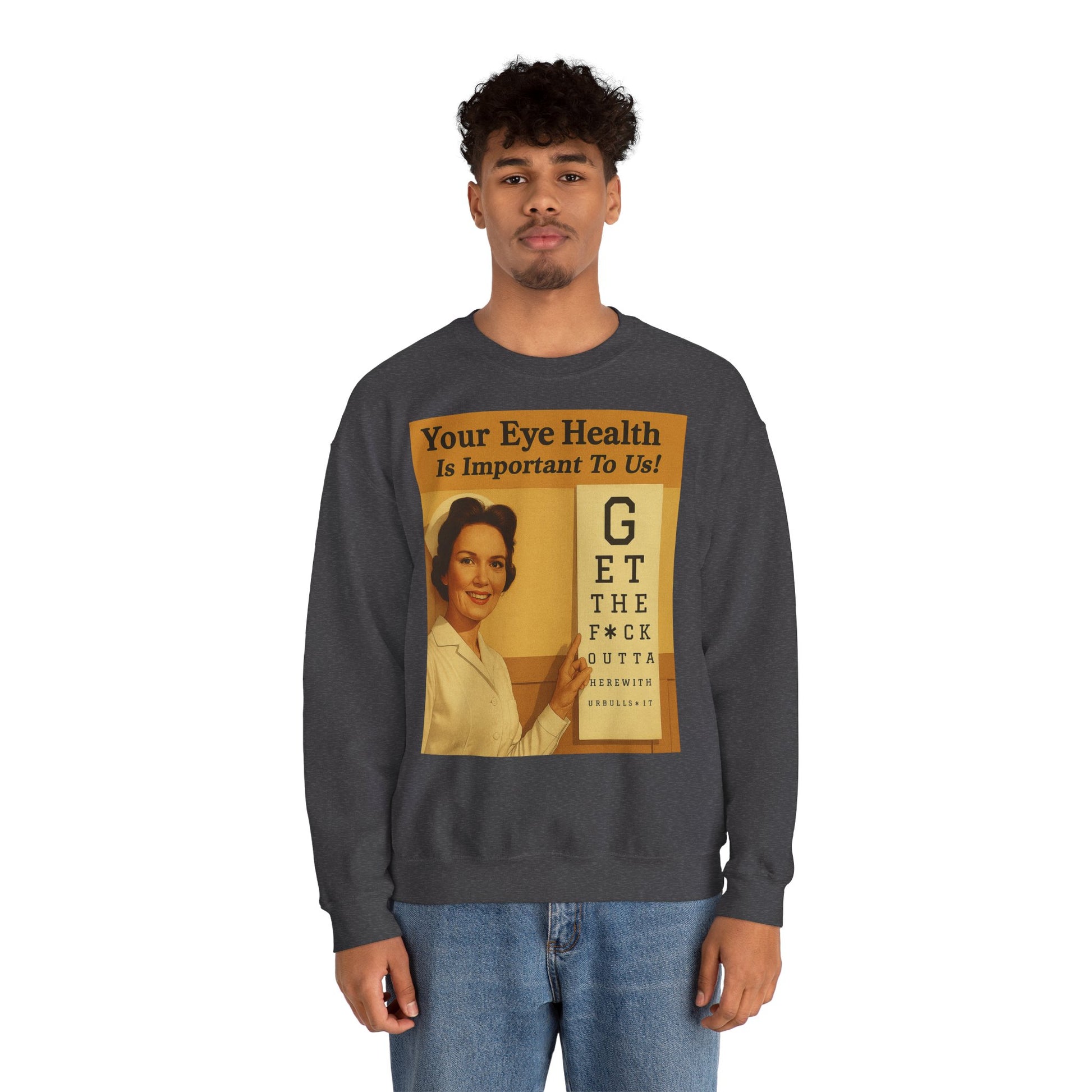 „Eye Health – Bullsh*t Edition“ – Satire-Sweatshirt im Retrolook – Freches Satire-Design für mutige Statements | True Insights