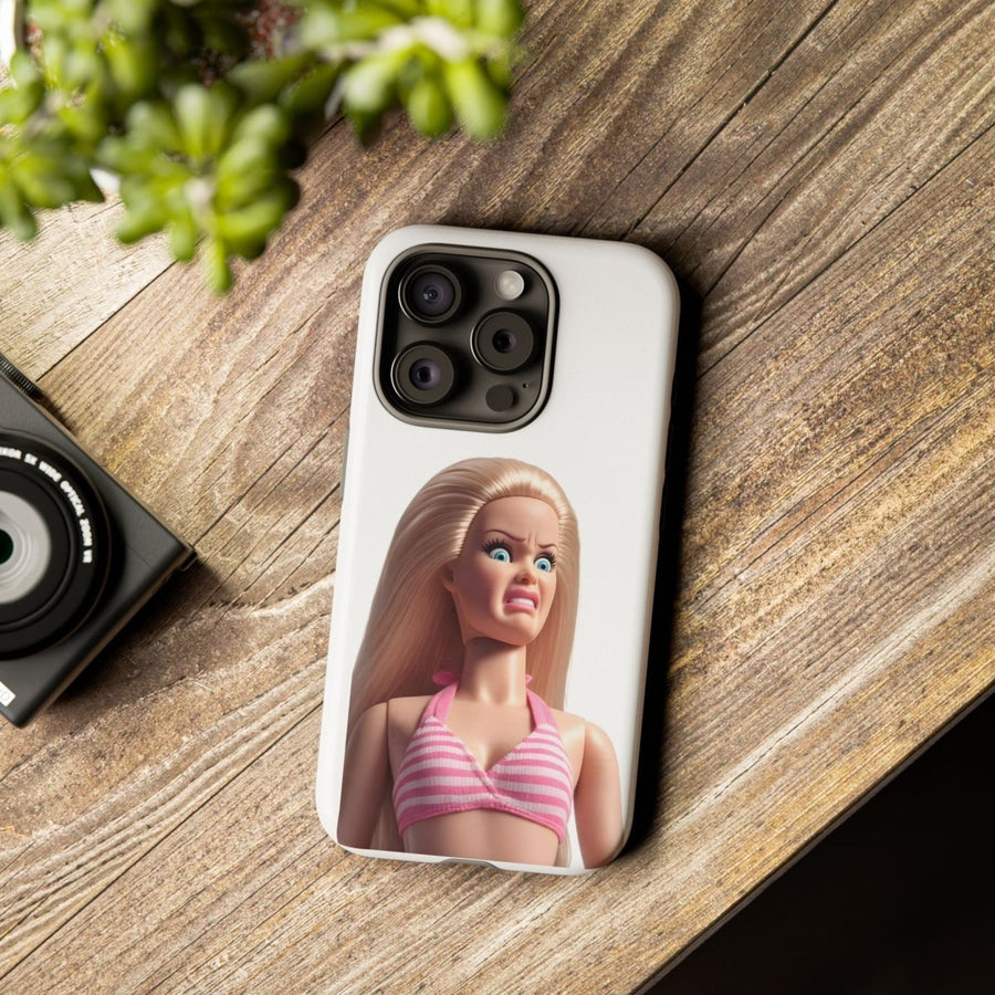 Handyhülle Lustige Pink Doll – Shocking Face Motiv für iPhone & Samsung