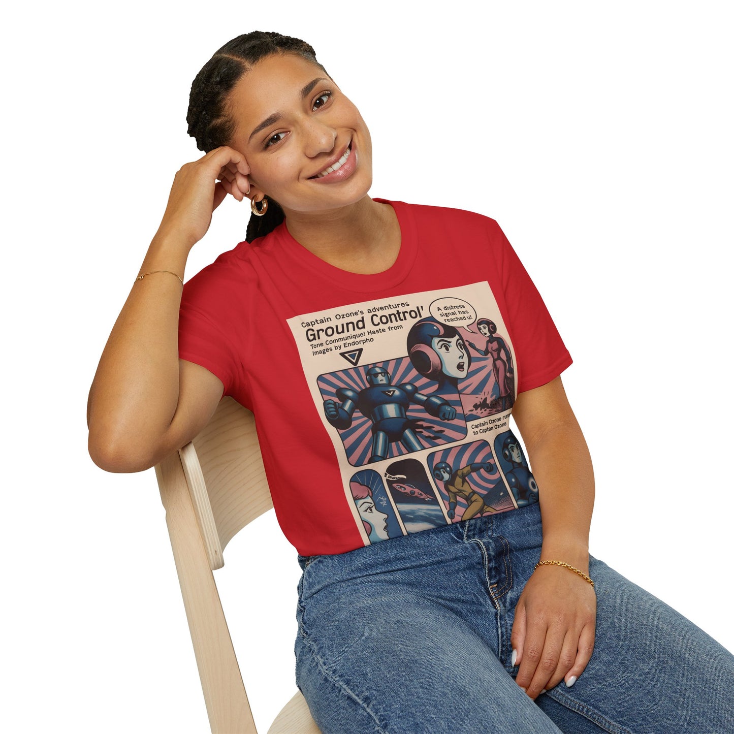 Captain Ozone T-Shirt – Retro Sci-Fi Comic Design | Ground Control Edition – Freches Satire-Design für mutige Statements | True Insights