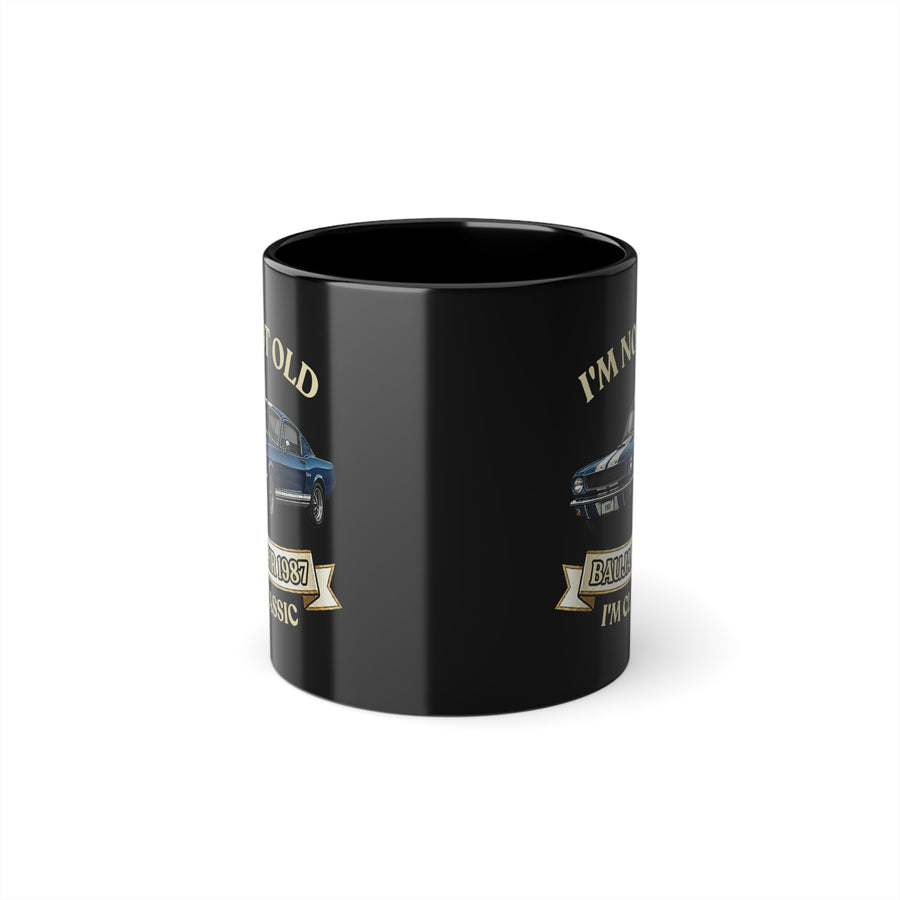 True Insights Geschenk zum 40. Geburtstag – Tasse Jahrgang 1987 Muscle Car | I'm Not Old I'm Classic in Black