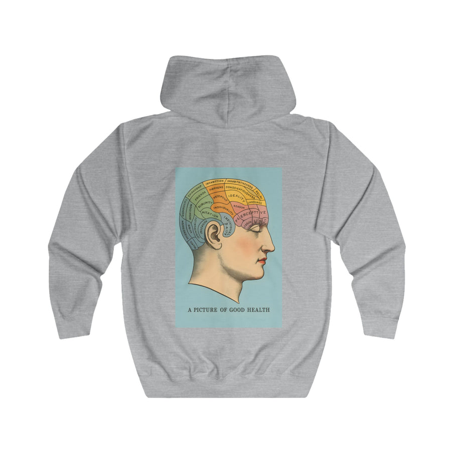 Kortex Couture – A Picture of Good Health Zip-Hoodie – Vintage frenologie-motief