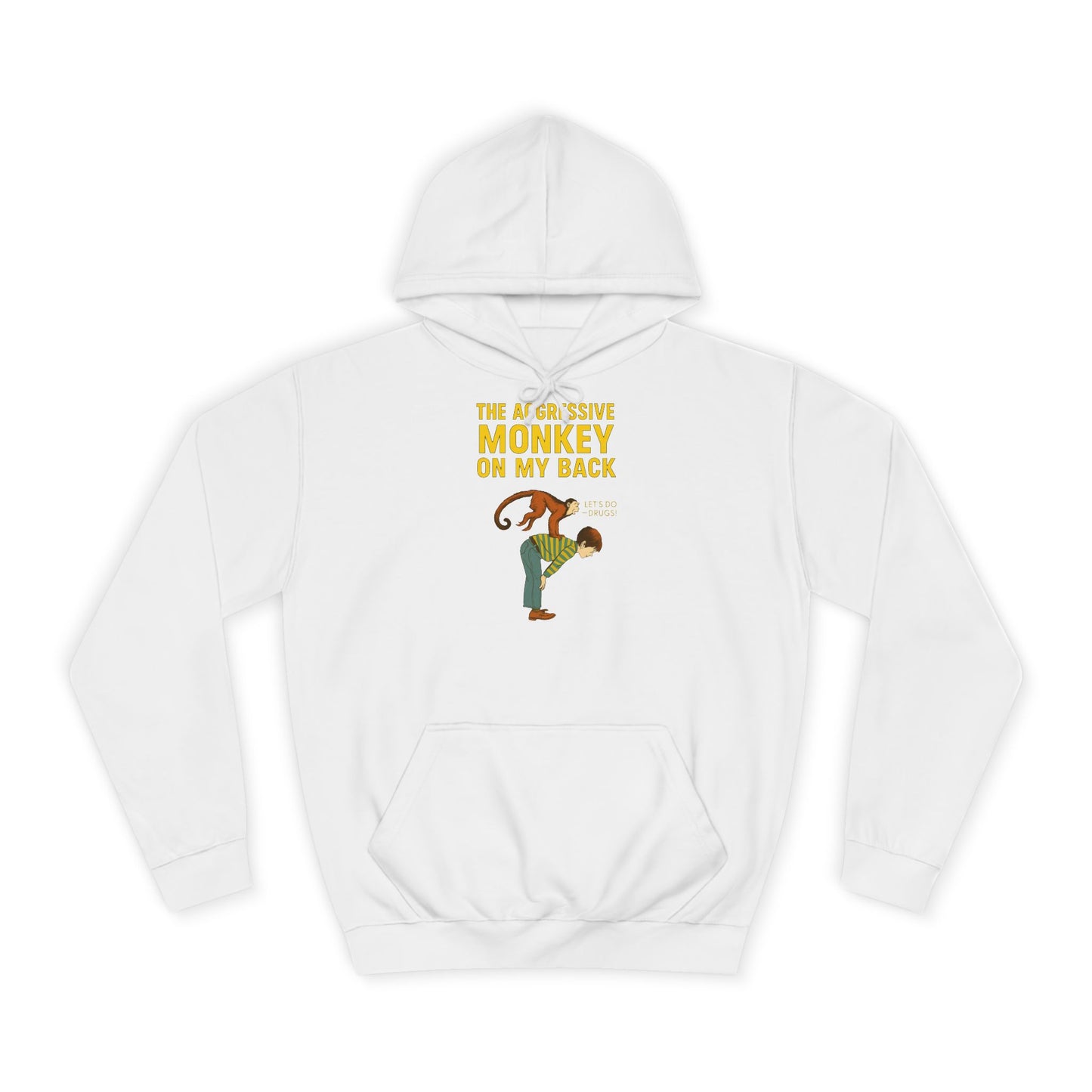 The Aggressive Monkey On My Back Hoodie - Lustiger Affe Vintage Retro Spruch Kapuzenpullover - Ironischer Humor Geschenk