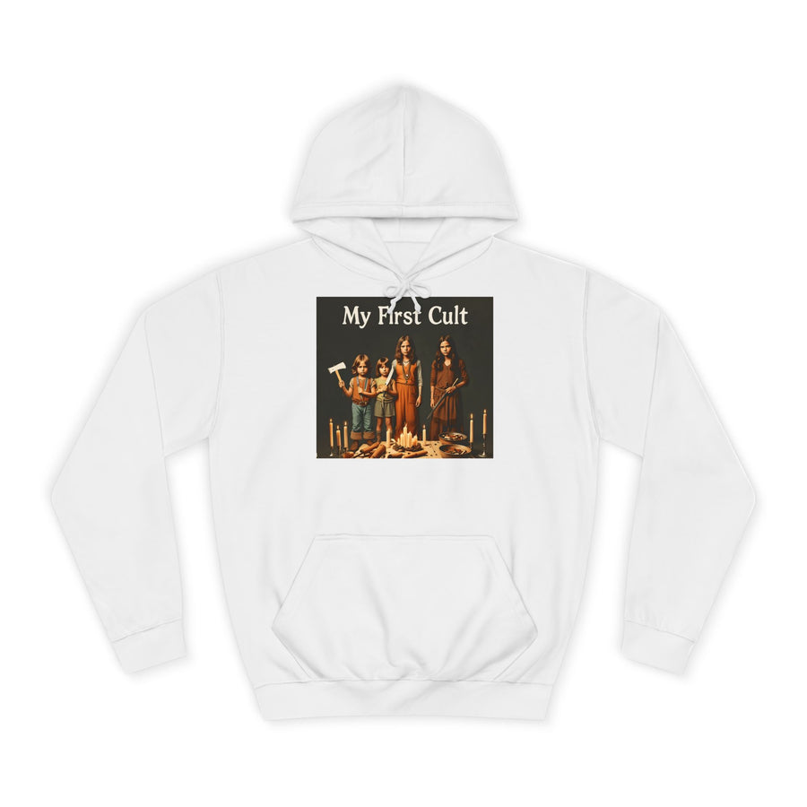 My First Cult Hoodie – Schräges Retro-Foto-Motiv mit schwarzem Humor