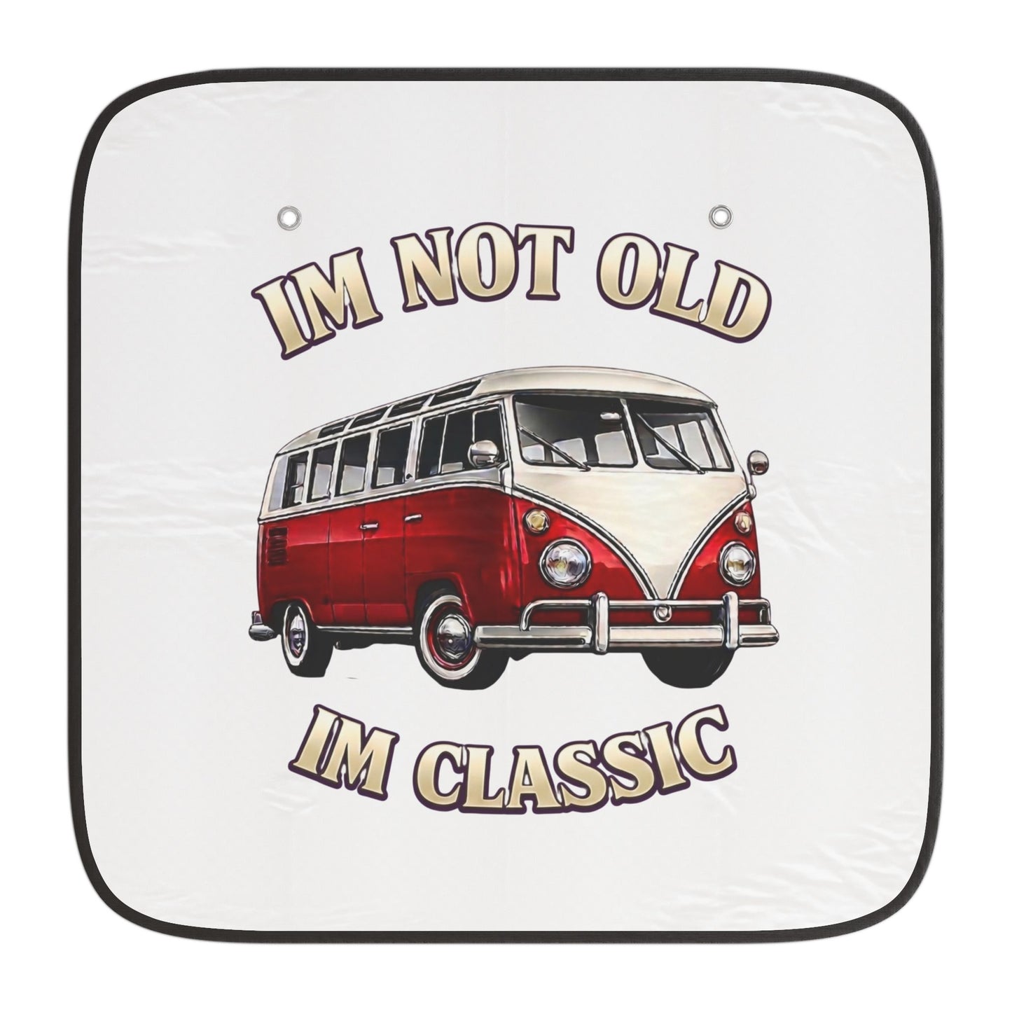 VW Bulli T1 Samba Auto-Sonnenschutz "Im Not Old Im Classic" – Windschutzscheibe UV-Schutz, Geschenk für VW-Fans & Oldtimer-Liebhaber