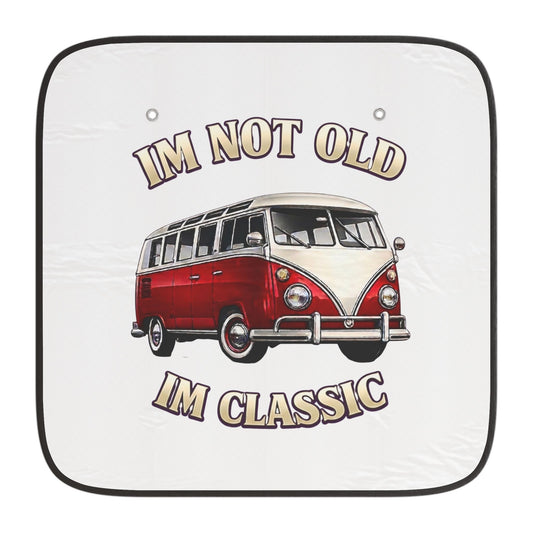 VW Bulli T1 Samba Auto-Sonnenschutz "Im Not Old Im Classic" – Windschutzscheibe UV-Schutz, Geschenk für VW-Fans & Oldtimer-Liebhaber