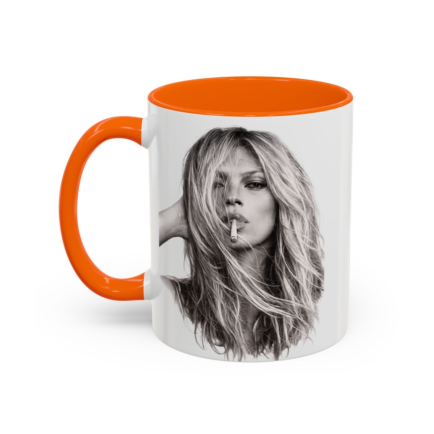 Kate Moss Tasse – Ikonisches Schwarz-Weiß Portrait Kaffeebecher | Fashion Legende Geschenk für Fans