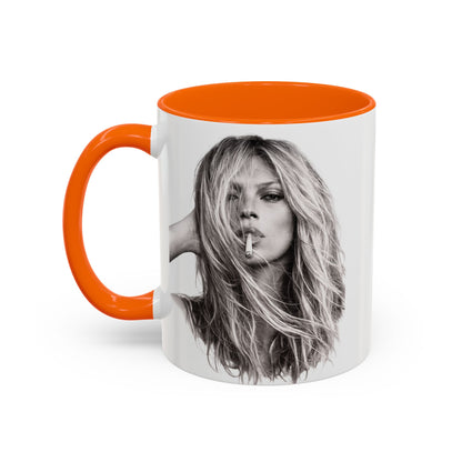Kate Moss Tasse – Ikonisches Schwarz-Weiß Portrait Kaffeebecher | Fashion Legende Geschenk für Fans