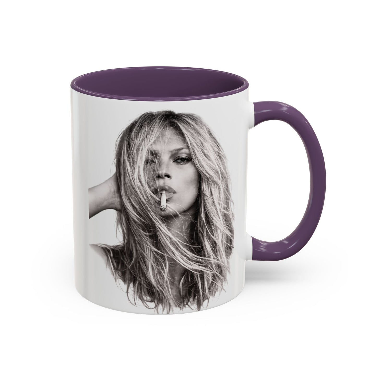 Kate Moss Tasse – Ikonisches Schwarz-Weiß Portrait Kaffeebecher | Fashion Legende Geschenk für Fans