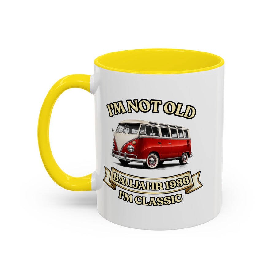 Geschenk zum 40. Geburtstag – Tasse Jahrgang 1986 VW Bulli