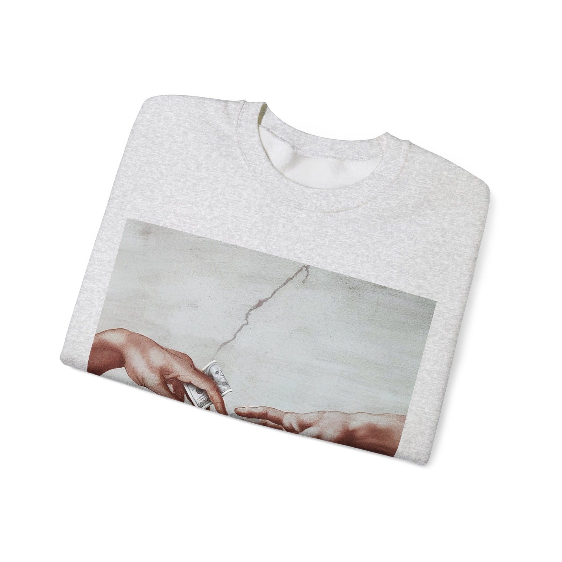 Sweatshirt – The Deal Sweatshirt – Satirische Kunst trifft Streetwear | Michelangelo Meme Design | True Insights Design mit Humor