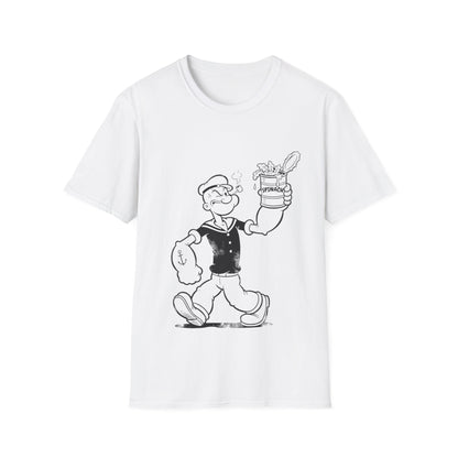 Popeye Spinat Dose T-Shirt Unisex – Retro Comic Kult Sailor Cartoon Fan Shirt Geschenk