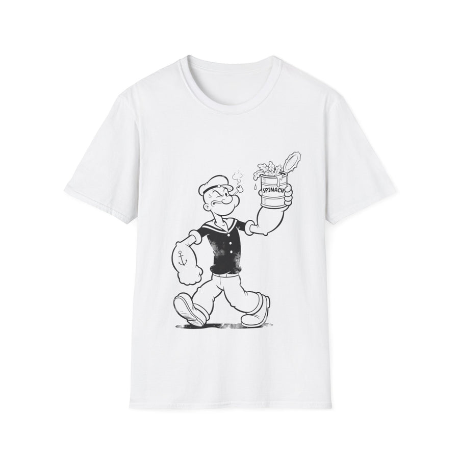 True Insights T-Shirt Retro Comic Popeye Spinat Dose Vintage Cartoon Motiv in White