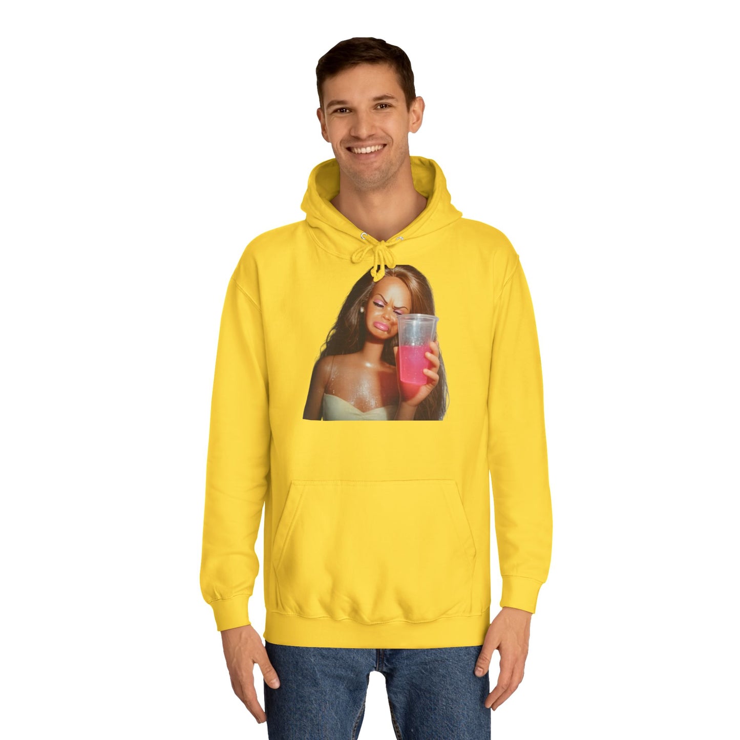 Doll Meme Barbicore Hoodie – Funny Sad Doll mit Pink Drink Kapuzenpullover für Meme-Fans & Pop-Culture-Liebhaber