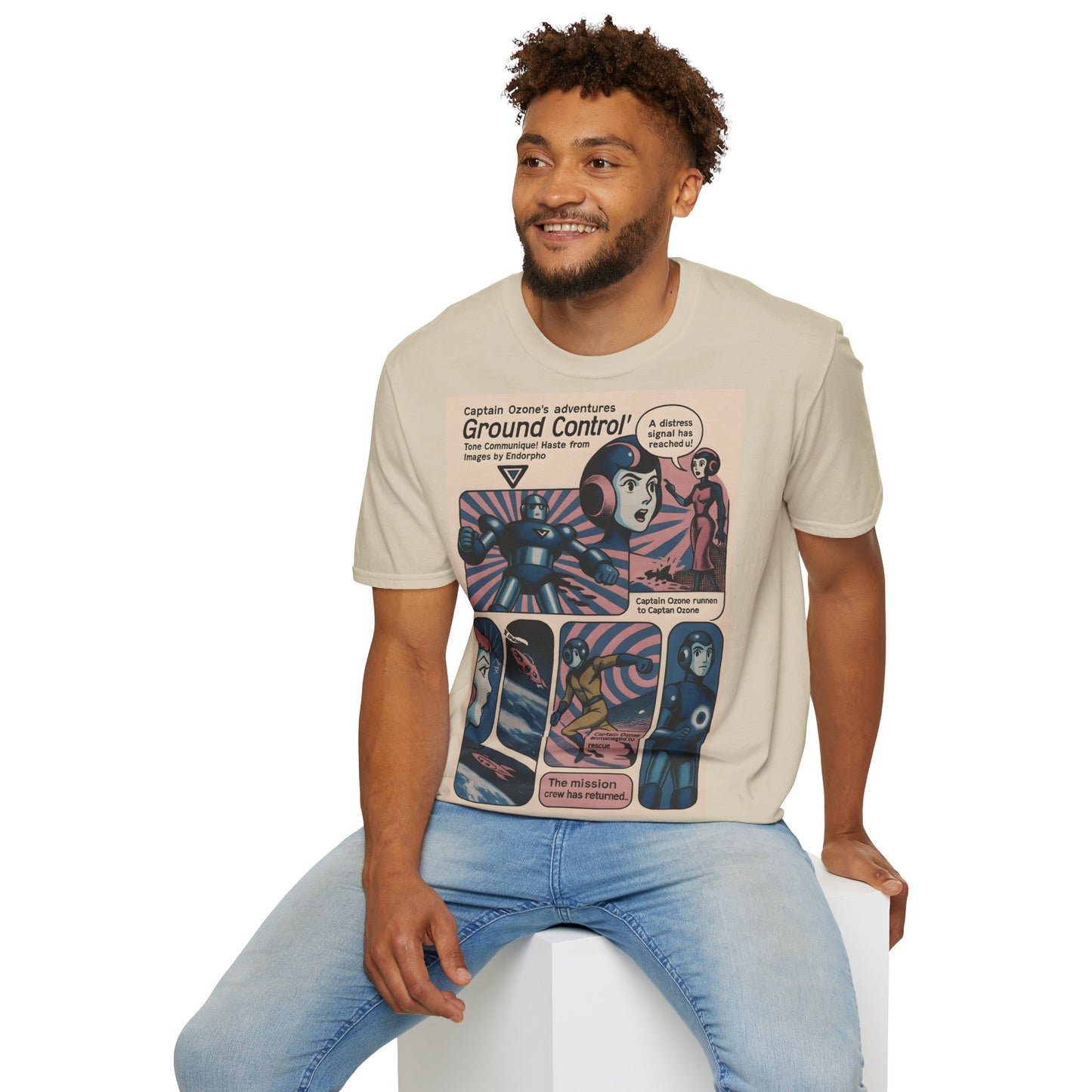 Captain Ozone T-Shirt – Retro Sci-Fi Comic Design | Ground Control Edition – Freches Satire-Design für mutige Statements | True Insights