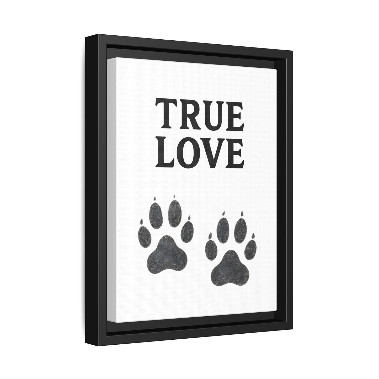 TRUE LOVE – Gerahmtes Wandbild mit Pfotenabdrücken | Tierliebe als stilvolles Geschenk