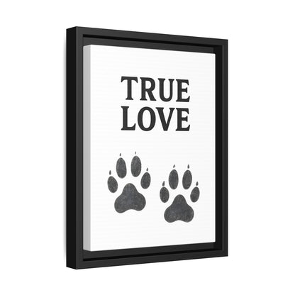 TRUE LOVE – Gerahmtes Wandbild mit Pfotenabdrücken | Tierliebe als stilvolles Geschenk