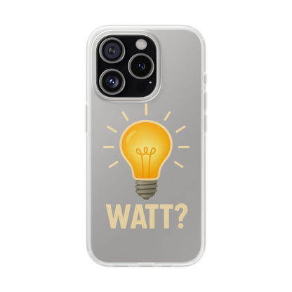 Coque de téléphone WATT? avec motif ampoule | Protection ludique pour les passionnés de technologie et d'électronique