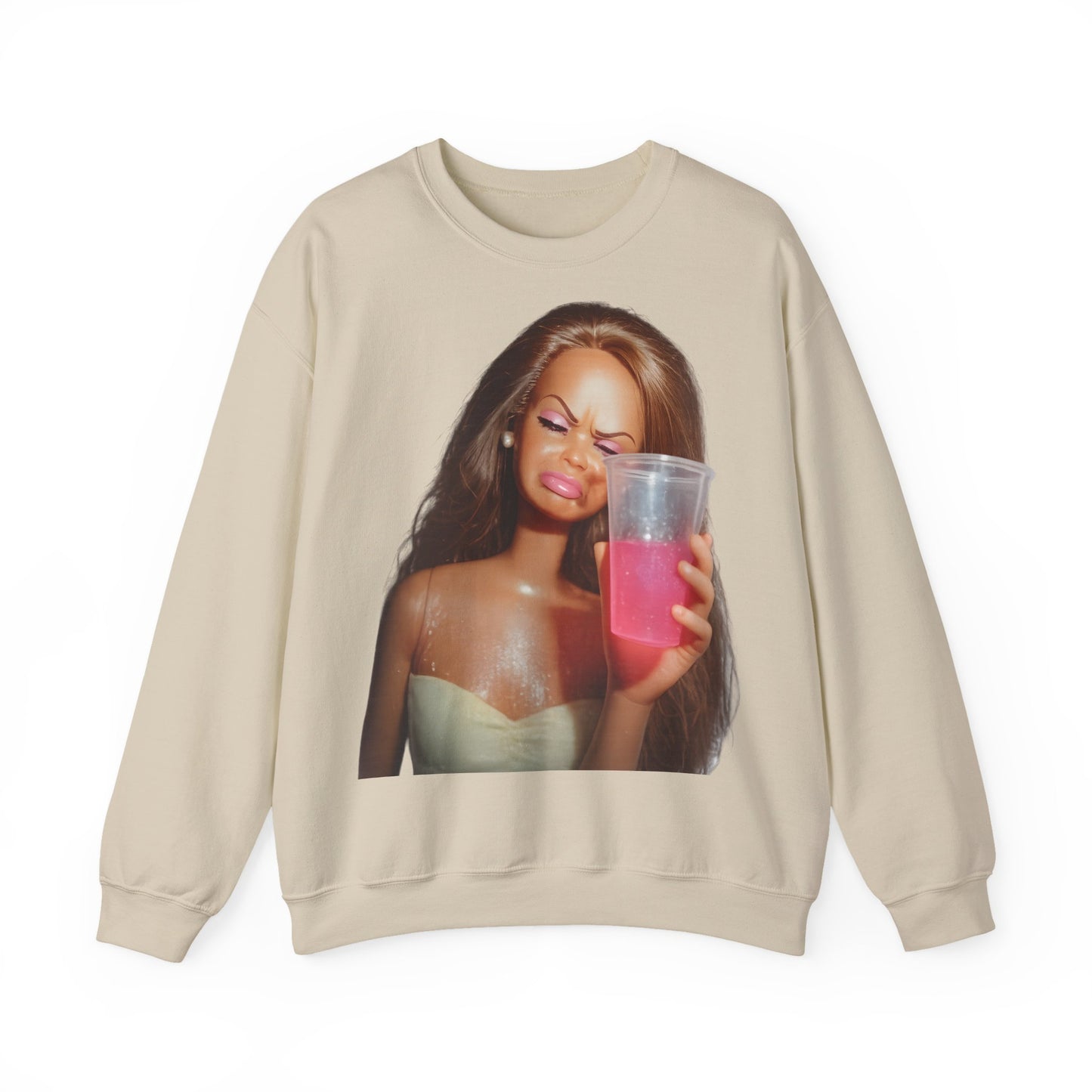 Doll Meme Barbicore Sweatshirt – Lustiges Pink Drink Puppen-Meme Pullover für Partys & Selfmade-Diven
