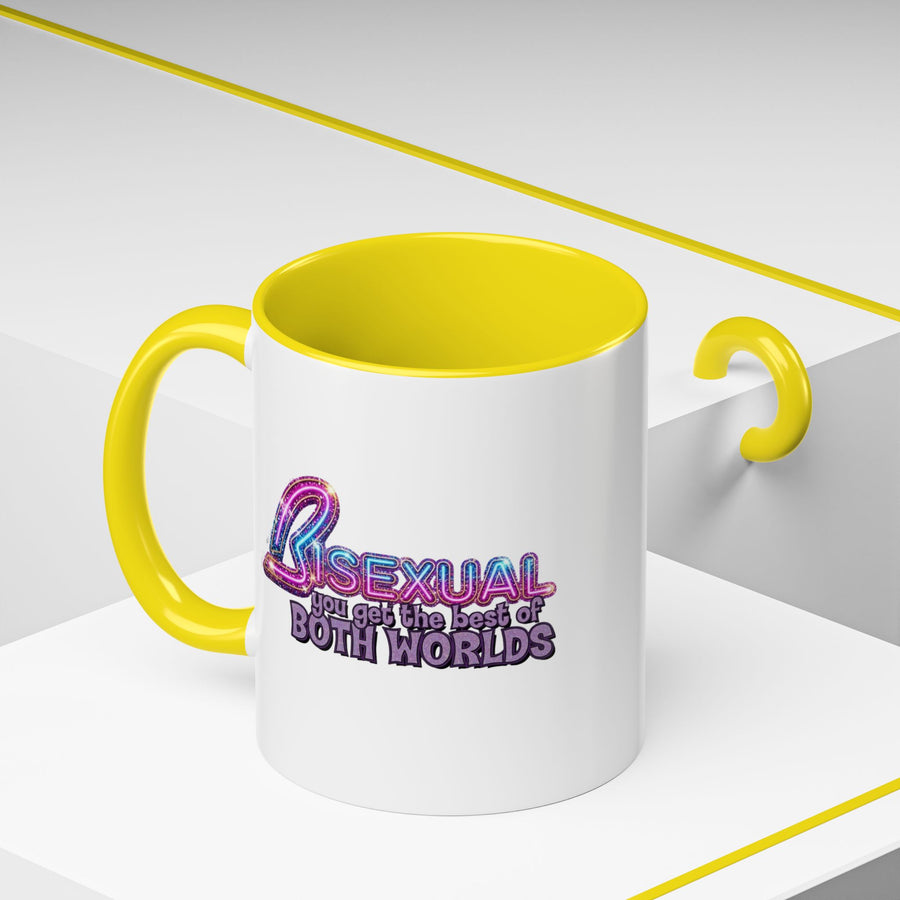 Mug Bisexual – You Get The Best Of Both Worlds | Effet paillettes coloré pour Bi Pride & CSD