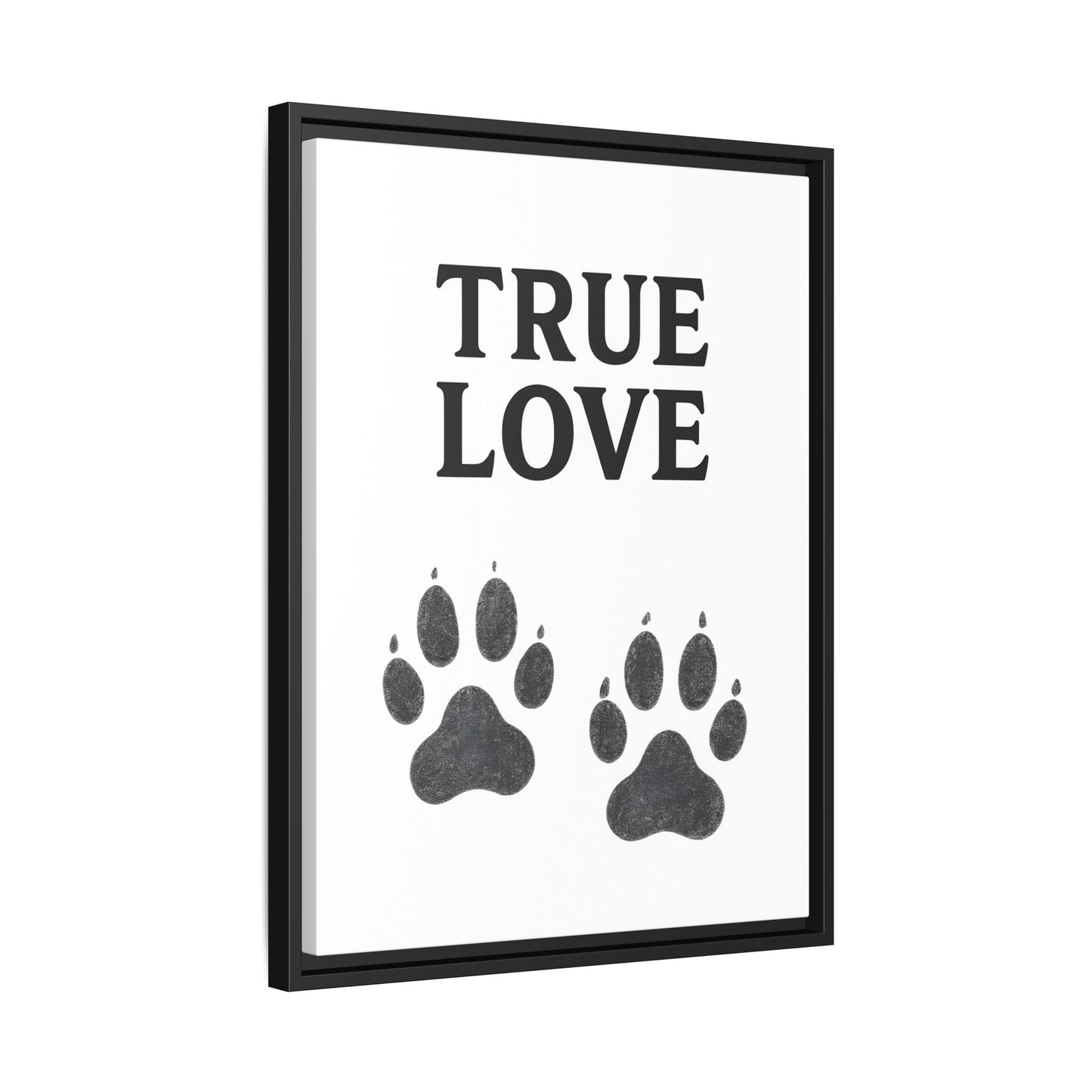 TRUE LOVE – Gerahmtes Wandbild mit Pfotenabdrücken | Tierliebe als stilvolles Geschenk