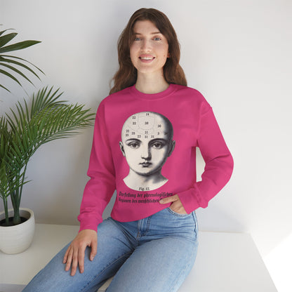 Vintage Motiv – Phrenologie Sweatshirt – Vintage-Schädelstudie „Fig. 12“ | True Insights Design mit Humor